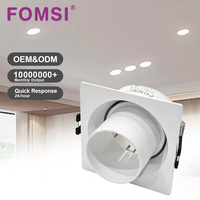 Support de Downlight Carré LED FOMSI Blanc Noir à Angle Réglable pour Ampoules LED MR16, Boîtier de Lampe LED, Cadre de Spot LED GU10 MR16