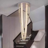 Lustres en cristal de luxe pour la décoration intérieure, lustres pour escalier de villa, luminaires suspendus, lustres LED sur mesure