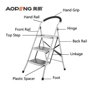 บันไดเหล็กนิรภัยแบบพกพา3ขั้นแข็งแรงดีไซน์สำหรับใช้ในครัวเรือน - Product Image 3