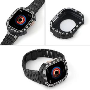 Forwelleny Bracelet en métal de 49 mm en acier inoxydable gradué pour hommes, style course, pour <span class=keywords><strong>Apple</strong></span> Watch Band 8 Ultra - Product Image 3