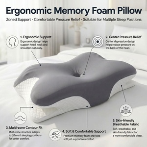 <span class=keywords><strong>Cuscino</strong></span> Ortopedico Cervicale in Memory Foam JYM con Logo Personalizzato per Alleviare il Dolore al Collo, <span class=keywords><strong>Cuscino</strong></span> Sagomato per Dormire con Etichetta Privata e MOQ Basso - Product Image 2