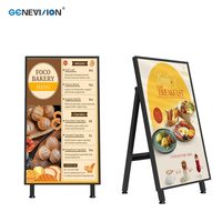 Afficheur numérique mobile en forme de A pour extérieur, 32, 43, 49, 55 pouces, kiosque publicitaire portable, affichage pour café de restauration rapide