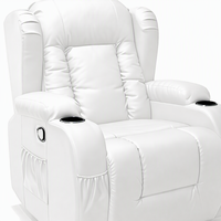 Fauteuil inclinable électrique moderne en similicuir PU avec massage et télécommande, structure métallique, pour personnes âgées, utilisation dans le salon