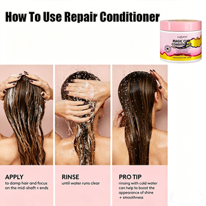 Après-shampoing réparateur hydratant à marque privée avec huile de coco, beurre de karité et protéines pour cheveux secs et bouclés - Product Image 3