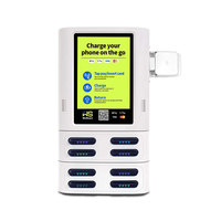 Stasiun Pengisian Daya Ponsel Komersial WS 8 Slot Layar Sentuh 10.1" Pengisian Cepat 60W Power Bank Bersama untuk Kafe Hotel