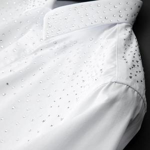 All'ingrosso <span class=keywords><strong>Slim</strong></span> <span class=keywords><strong>Fit</strong></span> da <span class=keywords><strong>uomo</strong></span> Top a manica lunga stampa Casual camicie con colletto traspirante per la stagione autunnale - Product Image 6