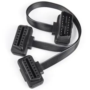 Cable plano HUD para coche, Cable plano de un macho a dos mujeres, OBD2, diente azul, ELM327