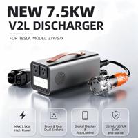 Nouvelle pistolet de décharge Tesla 7,5 kW, double ports de sortie, affichage numérique et application, compatible Tesla Model X/Y/S/3, prises EU US AU UK, livraison gratuite
