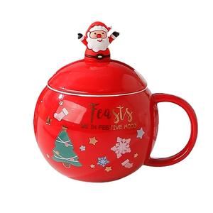 Mug de Noël le plus vendu en 2025 avec couvercle et cuillère, tasses de Noël en céramique - Product Image 1