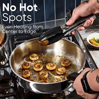 Batterie de cuisine moderne classique en acier inoxydable triplement avec poignée détachable, revêtement extérieur en céramique pour la cuisine à domicile