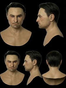 Masque de déguisement facial en silicone pour homme, pour Halloween, soirées masquées et productions cinématographiques, look de célébrité avec caractéristiques effrayantes - Product Image 2