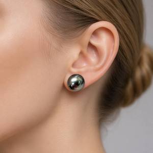 ต่างหูมุกดำตาฮิติ 18K ทองคำ 11-12 มม. - Product Image 6