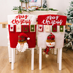 New Trending Popular Factory Christmas 3D Fabrics Rectangle <b>Chair</b> Cover Santa Snowman Elk <b>Dining</b> Room Family Dinner Home Decor - Product Image 3