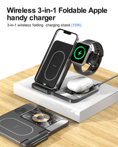 <span class=keywords><strong>Cargador</strong></span> inalámbrico de 15W 3 en 1, estación de carga plegable rápida para <span class=keywords><strong>iPhone</strong></span> 13 12 11 Pro <span class=keywords><strong>XS</strong></span> XR X SE 8 8 Plus, reloj AirPods - Product Image 2