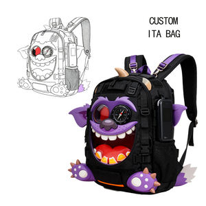 Custom Animal Shape <span class=keywords><strong>School</strong></span> Ita Bag Clear Pvc Ita Mochila con pines Display PU Leather Itabag - Product Image 4