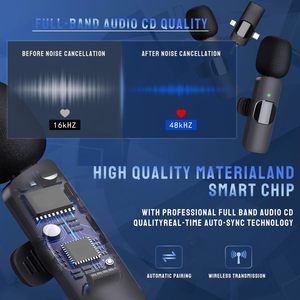 Mini Mic Noise Reduction K15 <b>Wireless</b> Lavalier Recording Lapel Microphone Podcast 3 in 1 Microphone for Liverstreaming Vlog - Product Image 2