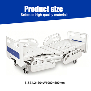 Cama de Hospital Manual Moderna de 2 Manivelas para Cuidado de Ancianos con Barandillas Laterales Amortiguadas y Manivelas Ocultas, Cama de Enfermería para el Hogar - Product Image 5