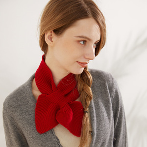 Écharpe en cachemire tricotée de couleur unie, chaude pour l'hiver, assortie pour bébé et adulte, même style, cache-cou pour enfants - Product Image 3
