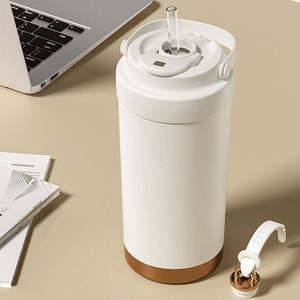 Custom 316 Stainless Steel Ceramic Inner Thermoses Coffee <strong>Cup</strong> Outdoor Drinking Insulated <strong>Water</strong> <strong>Bottle</strong> with Straw Neon <strong>Cups</strong>
