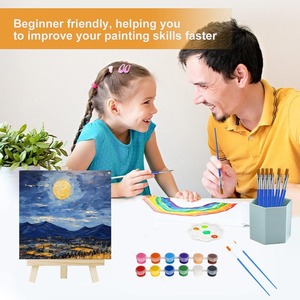 Set di 24 <span class=keywords><strong>Tele</strong></span> <span class=keywords><strong>per</strong></span> <span class=keywords><strong>Pittura</strong></span> 6x6 Pollici, Kit con Mini Cavalletto, <span class=keywords><strong>Tele</strong></span> Piccole <span class=keywords><strong>per</strong></span> <span class=keywords><strong>Pittura</strong></span> Acrilica, a <span class=keywords><strong>Olio</strong></span> e Acquerello <span class=keywords><strong>per</strong></span> Adulti - Product Image 5