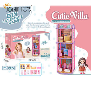 Princesse Villa maison jouets grande maison de poupée accessoires bricolage semblant jouer maison de poupée pour filles cadeaux - Product Image 5