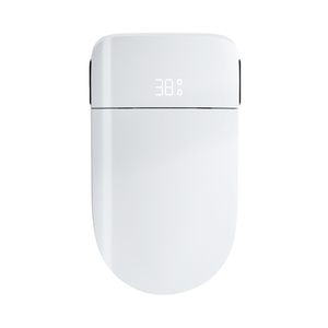 WC intelligent allongé <span class=keywords><strong>de</strong></span> luxe à siphon en S, à poser au sol, avec bidet intégré, couvercle à ouverture et fermeture automatiques et télécommande - Product Image 4