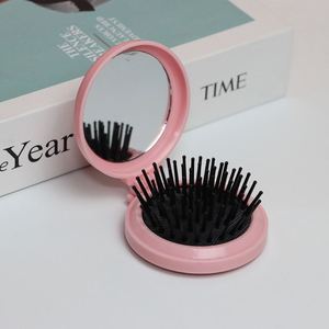 Portable DIY Cute Girl Airbag Comb with Makeup <b>Mirror</b> Small Folding Cushion Head Massage Tool <b>Plastic</b> Handle - Product Image 5