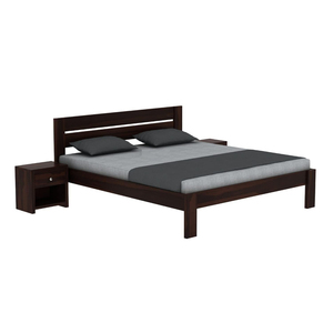 เตียงไม้จริงทรงโมเดิร์นสีน้ำตาลเข้มพร้อมหัวเตียง ราคาขายส่ง - Product Image 3