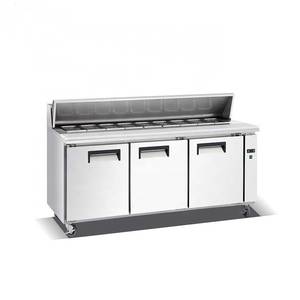 Shanyou Single-Temperature Stainless Steel Fan Cooling Horizontal Refrigerator Pizza Prep <b>Table</b> and KT2 Pizza Refriger - Product Image 1