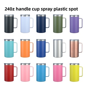 Mug à café isotherme de 24 oz avec poignée, gobelet de voyage en acier inoxydable, double paroi sous vide, tasse portable avec couvercle pour boissons chaudes et froides - Product Image 1