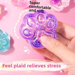 Jelly Wax DIY Craft <b>Kit</b> with Soft Plastic Cat Paw Mold Girls' Fun Squeezing <b>Resin</b> Toy - Product Image 2