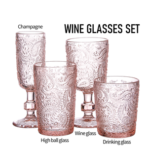 Бокалы для вина Samyo: оптовая продажа, винтажные, с тиснением, красные, розовые, для свадьбы - Product Image 2