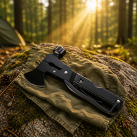 Hache multifonction en acier inoxydable, outil durable avec logo personnalisé, pour survie en extérieur, camping, chasse, hachette multi-outils