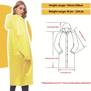 Chubasquero no desechable combinado EVA para hombres y mujeres adultos impermeable portátil grueso para Poncho para viajes al aire libre fábrica al por mayor - Product Image 4