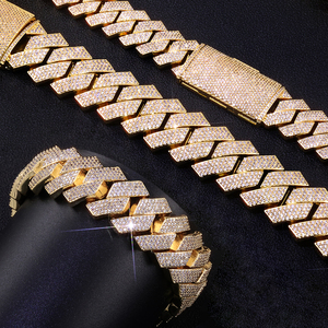 NUOYA - Brazalete de Cadena Cubana con Circonitas, 22 mm de Ancho, <span class=keywords><strong>4</strong></span> Hileras de Diamantes, Chapado en Oro, Cadena Cubana de Miami, Joyería Hip Hop para Hombre - Product Image 4