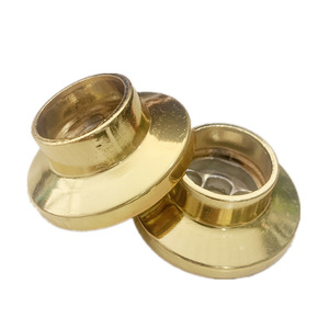 Clothes Rod Flange Base Zinc Alloy Ceiling Mount <b>Wardrobe</b> <b>Hardware</b> Glossy Antique Gold - Product Image 2