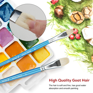Pinceles Profesionales para Acuarela y Gouache con Mango de Abedul y Pelo de Cabra, Pincel de Acuarela con Mango de Madera para Artistas - Product Image 6