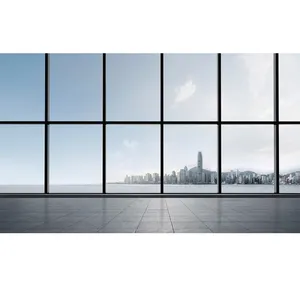 Double Glazing Black Window Panoramic Window Floor To Ceiling Fixed Window Can Be Customized