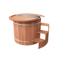 Baignoire Spa Froide 2 Personnes de Haute Qualité, Design Moderne, Fabrication Directe Usine OEM/ODM, Cèdre Rouge, Acier Inoxydable 304, Écologique, pour Villa et Hôtel