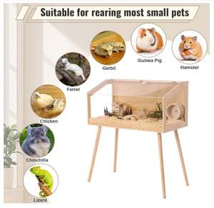 Cage à hamster en bois de 40 "avec fenêtre en acrylique pour gerbille <span class=keywords><strong>Chinchilla</strong></span> Hedgehog. - Product Image 6