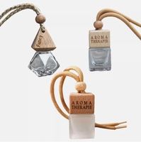 Vente en gros de flacons de parfum pour voiture vides de 10 ml, flacon de parfum pour voiture à suspendre, aromathérapie, avec couvercle en bois