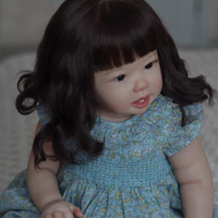 Muñeca Artística Coleccionable NPK de 70 cm, Bebé Reborn Enorme, Niña Pequeña Teegan Princesa con Pelo Largo y Negro, Realista, Tamaño Real de un Bebé de 9 Meses
