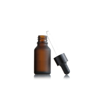 Bouteille de sérum en verre dépoli avec un compte-gouttes huile essentielle ambre 10 ml Pipette emballage cosmétique fond épais 30ml flacon compte-gouttes