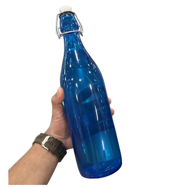 500ml Cobalt Blue Glass Bottles Decorative Wine Drinking Flip Top Airtight Lid BPA Free Heat Resistant Promotional Gift Home Use