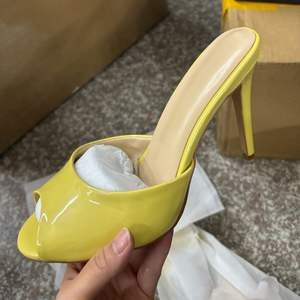 <span class=keywords><strong>Mules</strong></span> à bout ouvert personnalisées toutes couleurs, tendance, fines, chaussures de mode pour femmes, sandales, talons pour femmes - Product Image 6