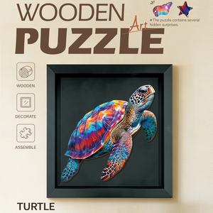 Cornice Fotografica Artistica con Puzzle in Legno a Forma di Animale, Gioco Educativo Unico per Bambini, Decorazione da Parete - Product Image 3