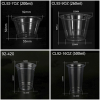 Tengyue 7oz-16oz emballage en plastique jetable PET clair tasses boisson froide à emporter café glacé Latte jus Smoothie verre