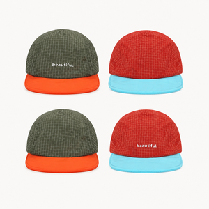 Gorra de Béisbol Unisex de 5 Paneles de Nailon, Transpirable, de Secado Rápido, Ajustable, con Bloques de Color, para Verano, Aire Libre, Gorra con Visera para Camping - Product Image 4