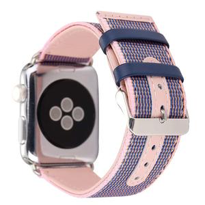 Para <span class=keywords><strong>apple</strong></span> <span class=keywords><strong>watch</strong></span> band, nylon con correa de reloj de cuero genuino para smartwatch - Product Image 4