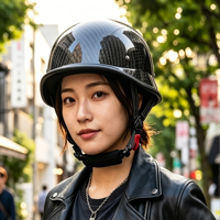 Casque Demi-Face Premium Résistant aux Chocs Coque en Fibre de Carbone Doublure Lavable Fournisseur Mondial en Gros